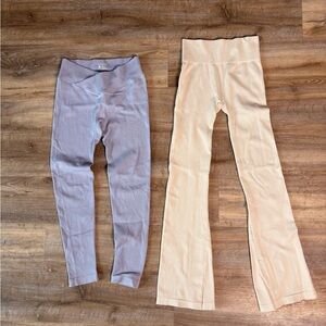 OQQ Ribbed Leggings Bundle- 2 Pair- Size Medium